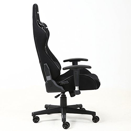 GTFORCE EVO CT RECLINING SPORTS RACING GAMING OFFICE DESK PC CAR FABRIC CHAIR (Black)