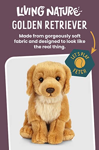 Living Nature Golden Retriever Stuffed Animal Plush Toy | Fluffy and Cuddly Dog Animal | Soft Toy Gift for Kids | Boys and Girls Stuffed Doll | Naturli Eco-Friendly Plushies | 20 cm