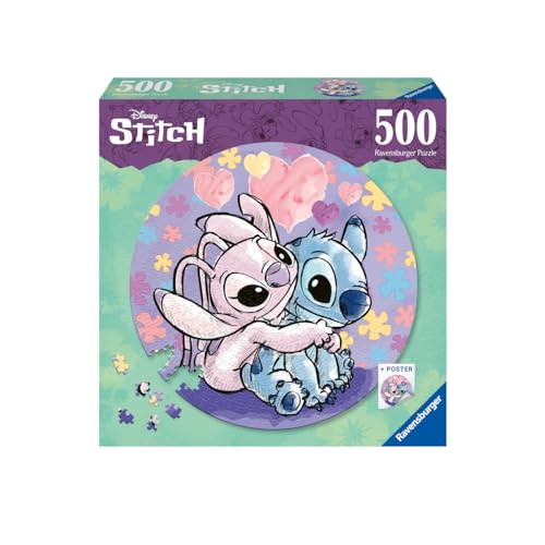 Ravensburger 17581 Disney Stitch Gifts-Circular 500 Piece Jigsaw Puzzle for Adults and Kids Age 10 Years Up