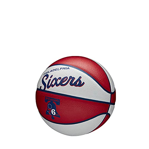 Wilson Mini-Basketball, Team Retro Model, PHILADELPHIA 76ERS, Outdoor, Rubber, Size: MINI