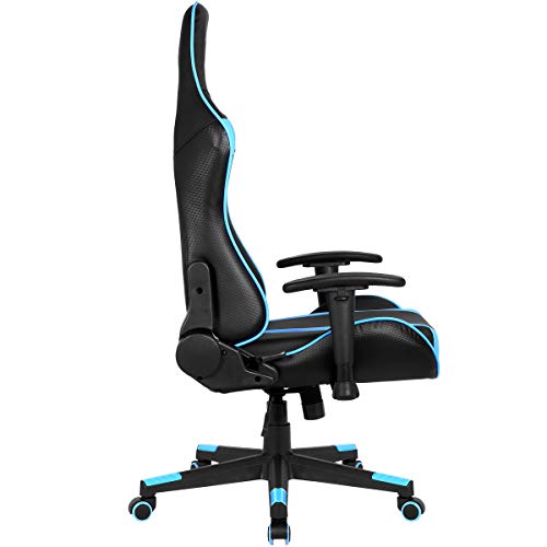 Oversteel - ULTIMET Professional Gaming Chair Leatherette, 2D Armrests, Height Adjustable, Reclining Backrest 180º, Gas Piston Class 3, Up to 120Kg, Blue