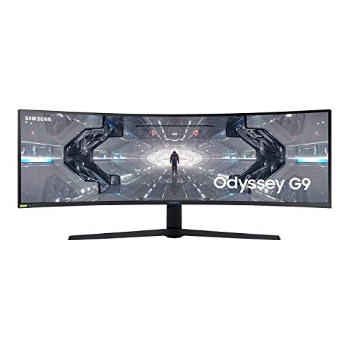 Samsung Odyssey G9 Curved Gaming Monitor, 49 Inch, 240hz, 1000R, 1ms, 1440p, Black White