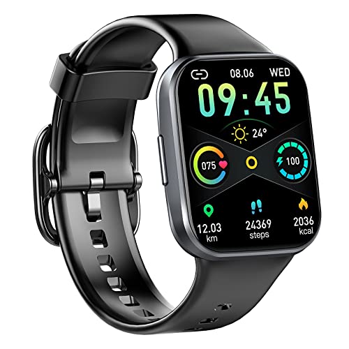 Smart Watch for Men Women, 1.69" Fitness Watch with Heart Rate Sleep Monitor/Step Counter, 2023 Fitness Tracker Smartwatch with 25 Sports Modes, IP68 Waterproof Activity Trackers for iOS Android-Black