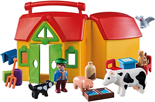 Playmobil 6962 1.2.3 My Take Along Farm with Sorting Function, folds up and can be taken along, Educational Toy, Fun Imaginative Role-Play, Playset Suitable for Children Ages 1.5+ years
