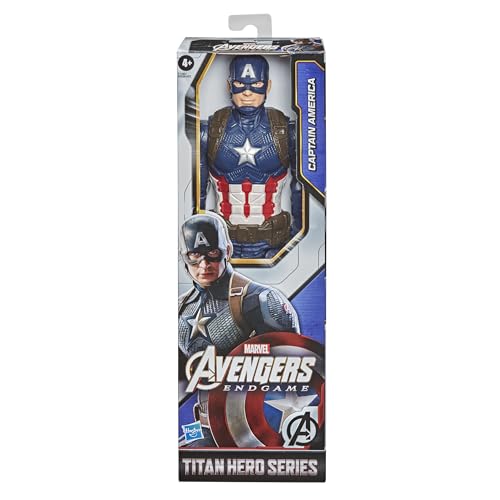 Avengers Marvel Titan Hero Series Collectible Captain America Action Figure, Toy Ages 4 And Up, Multicolor, 30 cm