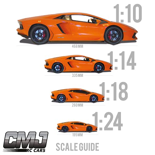 CMJ RC Cars™ Lamborghini Aventador Officially Licensed Remote Control Car 1:18 Scale Working Lights 2.4Ghz Orange