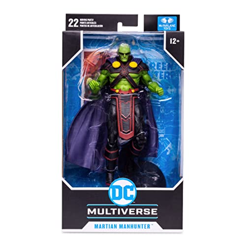 McFarlane Toys, DC Multiverse Martian Manhunter 7-inch Action Figure with 22 Moving Parts, Collectible DC Rebirth Figure with Unique Collector Character Card – Ages 12+