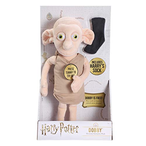 The Noble Collection Harry Potter Dobby Interactive Plush - Officially Licensed 11in (32cm) Electronic Plush Toy Dolls Gifts - Speaks 16 Phrases