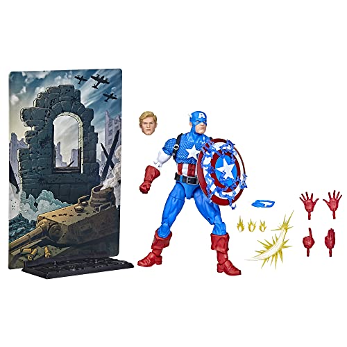 Hasbro F34395L0 Captain America Marvel Legends 20th Anniversary Series 1 6-inch Collectible Action Figure with 14 Accessories, Multicolour, Adults