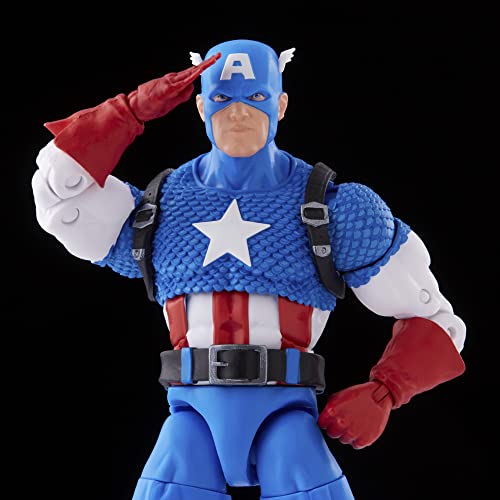 Hasbro F34395L0 Captain America Marvel Legends 20th Anniversary Series 1 6-inch Collectible Action Figure with 14 Accessories, Multicolour, Adults