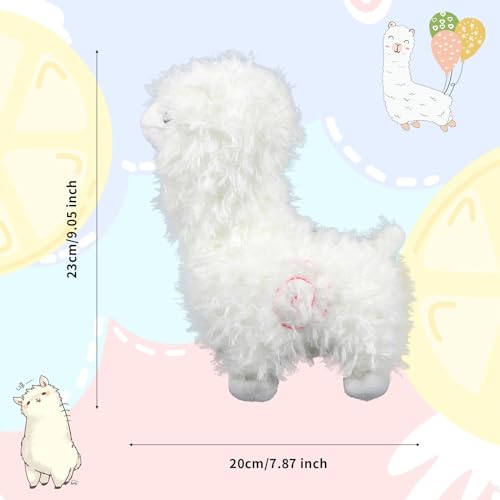 Fadcaer Alpaca Plush Toy, Soft Alpaca Stuffed Plush Toy, Cute Alpaca Plush Doll, Alpaca Plush Hugs Pillow for Home Decoration and Kids Gift (White)