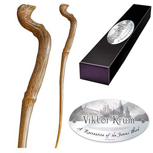 The Noble Collection - Viktor Krum Character Wand - 14in (35cm) Wizarding World Wand With Name Tag - Harry Potter Film Set Movie Props Wands