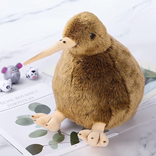 Kiwi Bird Plush Toy, Stuffed Animal Furry Kiwi Plushie Doll, Soft Fluffy Like Real Bird Hugging Toy - Present for Every Age & Occasion, L (al-01-4)