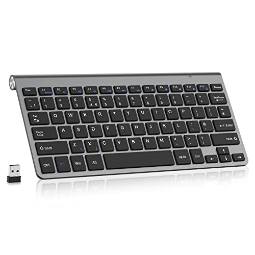 PINKCAT 2.4G Wireless Keyboard, Ultra Slim Ergonomic Quiet Compact Portable Keyboard with Media Hotkeys for Computer Desktop PC Laptop Surface Smart TV Notebook and Windows