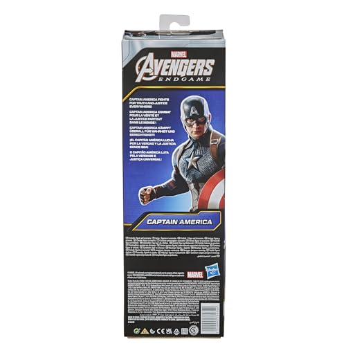 Avengers Marvel Titan Hero Series Collectible Captain America Action Figure, Toy Ages 4 And Up, Multicolor, 30 cm