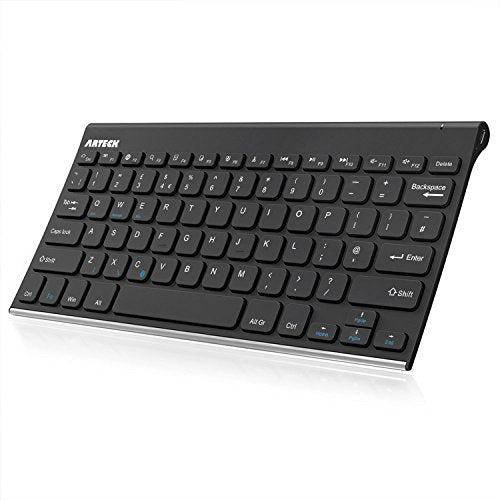 Arteck Bluetooth Keyboard, Stainless Steel Universal Portable Wireless Bluetooth Keyboard for iOS, Android, Windows Tablet PC Smartphone Built in Rechargeable 6 Month Battery