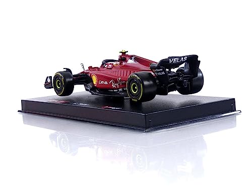 Bburago B18-36831S Formula 1 Ferrari F1-75 (2022) with Helmet SAINZ 143 Die-Cast Collectible Race Car, Model, Sport, pre-Built, Assorted Colours