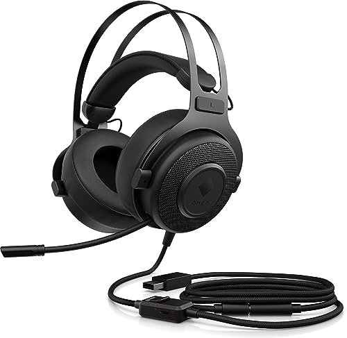 HP Omen Blast Headset - Padded Gaming Headphones with Mic, Mute Controls, 7.1 Surround Sound, PC Computer PlayStation Xbox Nintendo Switch