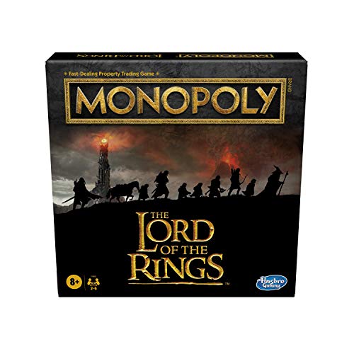 Monopoly: The Lord of the Rings Edition Board Game Inspired by the Movie Trilogy, Play as a Member of the Fellowship, For Kids Ages 8 and Up, Multicolor
