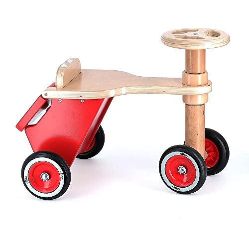 Vilac Wooden Ride On Tricycle, Postman Style, Inspire Imaginative Play, Red, 48 x 36 x 33 cm, 18 Months+