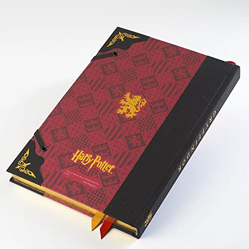 The Noble Collection Harry Potter Gryffindor Journal - 9.75in (25cm) Hardbound Lined with Gilded Edges and Die Cast Enameled Crest - Officially Licensed Film Set Movie Props Gifts