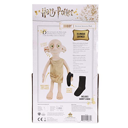 The Noble Collection Harry Potter Dobby Interactive Plush - Officially Licensed 11in (32cm) Electronic Plush Toy Dolls Gifts - Speaks 16 Phrases