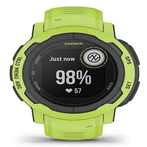 Garmin Instinct 2, Rugged GPS Smartwatch, Built-in Sports Apps and Health Monitoring, Ultratough Design Features, Lime