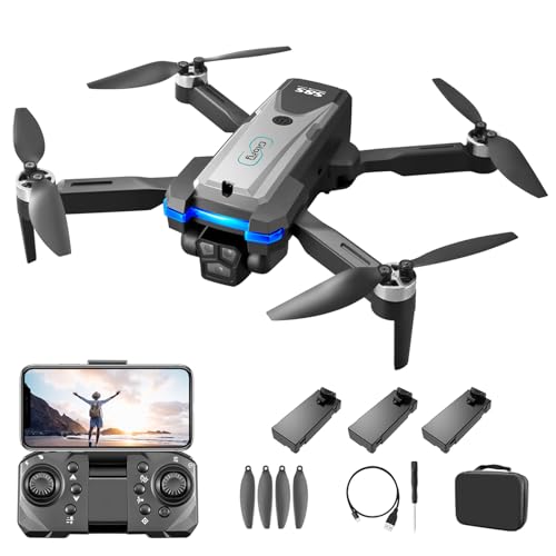 2.4GHz Drone,Drones with Camera 4K Professional Foldable Quadcopter Drone With GPS,Avoid Obstacle,One-Click Return,Gesture Photography,FPV Drones for Beginners, 3D Flips,3 Batteries,3 Years Warranty.