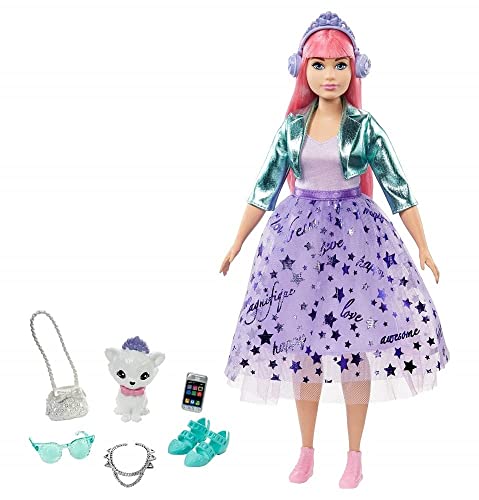 Barbie Princess Adventure Doll in Princess Fashion with Pet Puppy, 2 Pairs of Shoes, Tiara and 4 Accessories, for 3 to 7 Year Olds - GML76