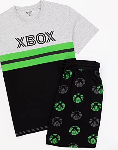 Xbox Pyjamas For Men | Adults Green Black T-Shirt & Shorts Gamer Pjs | Game Console Merchandise Gifts XL