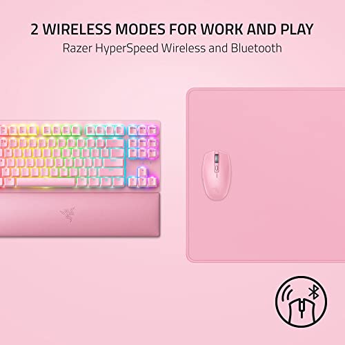 Razer Orochi V2 - Mobile Wireless Gaming Mouse with up to 950 Hours of Battery Life (Ultra Lightweight Design, HyperSpeed Wireless and Bluetooth, 2nd Gen Mechanical Mouse Switches) Quartz Pink
