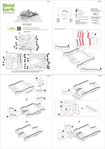 Metal Earth Fascinations Sydney Opera House 3D Metal Model Kit Bundle with Tweezers