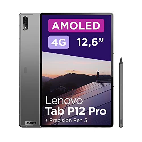 Lenovo Tab P12 Pro Tablet | 12-inch AMOLED | 256GB Precision Pen 3 | WiFi + 4G | 8GB RAM | Storm Grey
