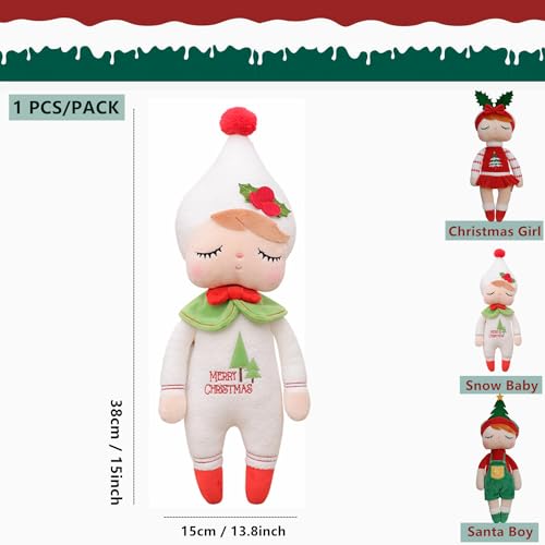 45cm White Snowman Doll Soft Christmas Elf Plush Doll,Christmas Elves Stuffed Dolls Toy for Boys Girls,Christmas Tradition Accessories Plush Pillow Doll Shelf Baby Novelty Toys