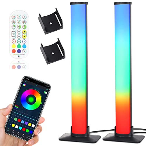 2PCS Smart LED Light Bars,Bluetooth Smart Ambient Lighting TV with 16 Million Colors,RGB Gaming Light with APP Remote Control,Sync to Music Rainbow RGB Light Bars for TV,PC,Party,Car,Movies,Room