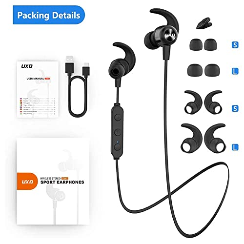 UXD Bluetooth Headphones, Upgraded Wireless Headphones with CVC8.0 Mic, 20Hrs Playtime, IPX7 Waterproof, Bluetooth 5.0, Magnetic In-Ear Earbuds for Running,Cycling,Gym