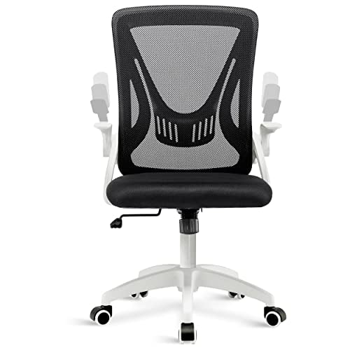 Office Chair For Home, Desk Chair, Mesh Swivel Chair With 90° Flip-up Armrest Computer Chair With Lumbar Support Adjustable Height, Back Support 360° Rotation Gaming Chair For Home Office