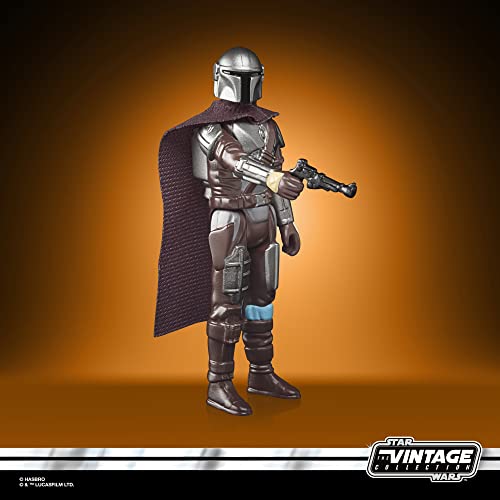 Star Wars Hasbro Retro Collection The Mandalorian (Beskar) Toy 9.5-cm-Scale The Mandalorian Collectible Action Figure, Accessories, Multicolor, F4456