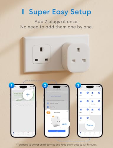 Meross Smart Plug with Energy Monitoring, Mini Smart WiFi Plug Work with Alexa, Google Home, SmartThings, Smart Socket Remote Control Timer Plug, No Hub Required, 13A, 2 Packs