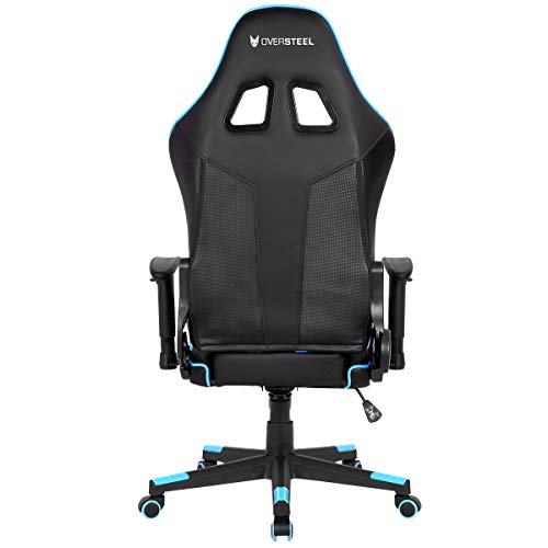 Oversteel - ULTIMET Professional Gaming Chair Leatherette, 2D Armrests, Height Adjustable, Reclining Backrest 180º, Gas Piston Class 3, Up to 120Kg, Blue