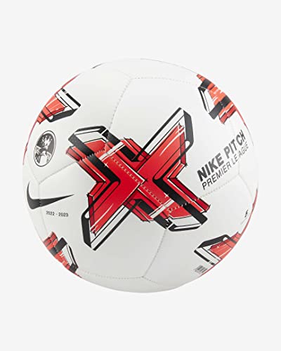 NIKE DN3605-101 Premier League Pitch Recreational soccer ball Unisex WHITE/BRIGHT CRIMSON/BLACK Size 5