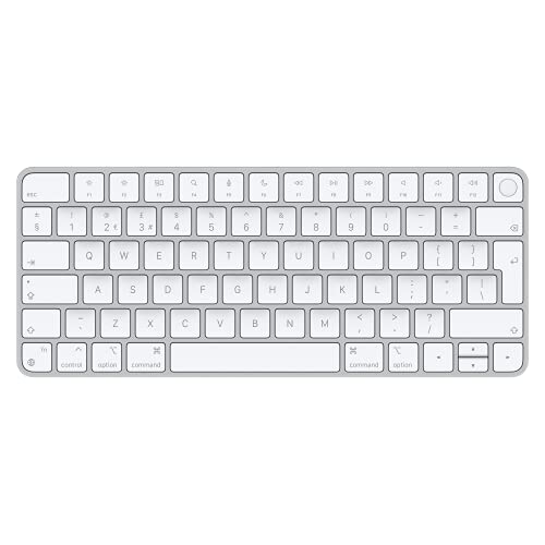 Apple Magic Keyboard with Touch ID: Bluetooth, rechargeable. Works with Mac computers silicon; British English, white keys