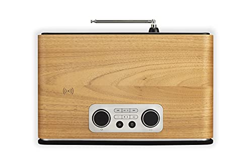 Roberts BLUTUNE300 DAB / FM RDS / Bluetooth / CD / USB Wireless Charging Sound System, Cherry Wood