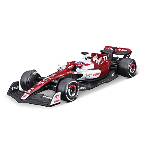 Bburago B18-38068B Foarula 1 ALFA Romeo F1 Team ORLEN C42 (2022) with Helmet BOTTAS 1:43 Scale Die-Cast Collectible Race Car, Assorted Colours