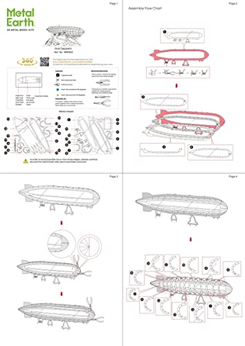 Metal Earth GRAF Zeppelin 3D Metal Model Kit Bundle with Tweezers Fascinations