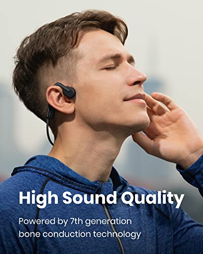 SHOKZ OpenMove Wireless Headphones, [England Athletics Recommended] Bluetooth Bone Conduction Sports Headset with Mic, 6 Hour Playtime & IP55 Waterproof for Running Workout Cycling (Grey)