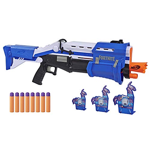 Nerf Fortnite TS Blaster -- Pump Action Dart Blaster, 8 Official Nerf Mega Fortnite Darts, Dart Storage Stock -- For Youth, Teens, Adults(Blue) - Amazon Exclusive - Amazon Exclusive