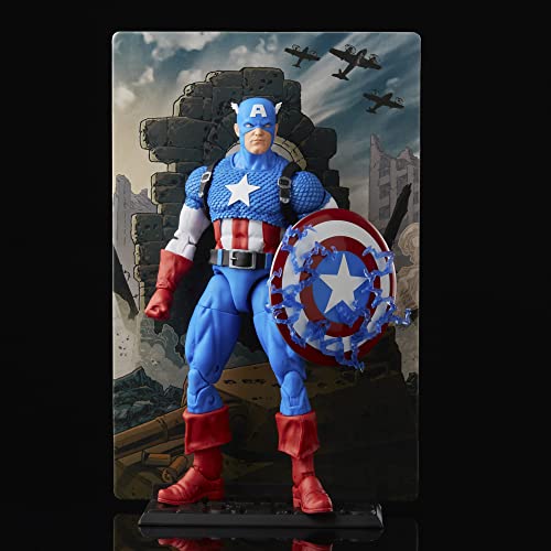 Hasbro F34395L0 Captain America Marvel Legends 20th Anniversary Series 1 6-inch Collectible Action Figure with 14 Accessories, Multicolour, Adults