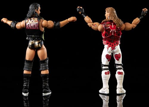 WWE Elite Action Figures & Accessories, Wrestlemania X Ladder Match Collectible Set with Shawn Michaels & Razor Ramon