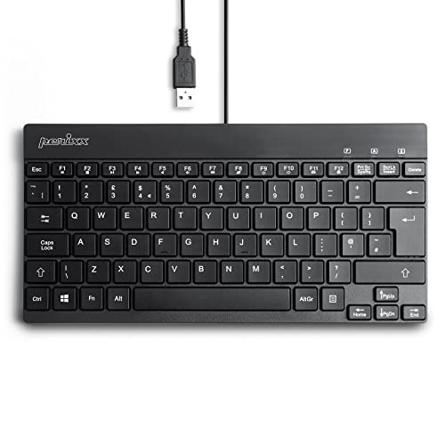 Perixx PERIBOARD-426 Wired USB Mini Keyboard, QWERTY UK, Black